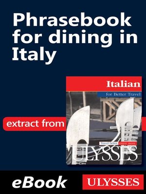 cover image of Phrasebook for dining in Italy